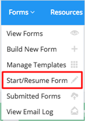 Start Resume Form